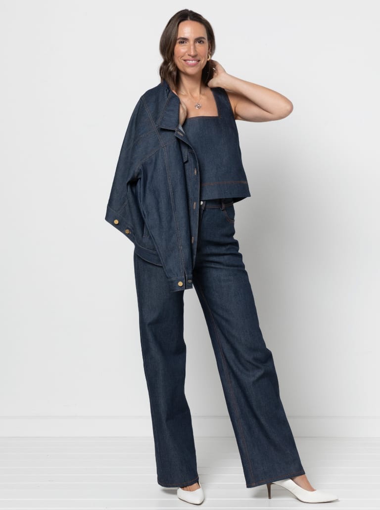 Byron Woven Top By Style Arc - Square shaped sleeveless square neck top which sits just below the waist