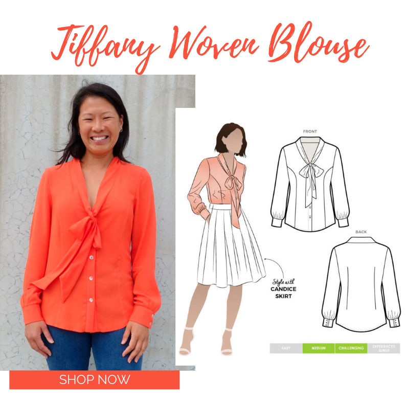 March 2021- Bonus Pattern Tiffany Woven Blouse 