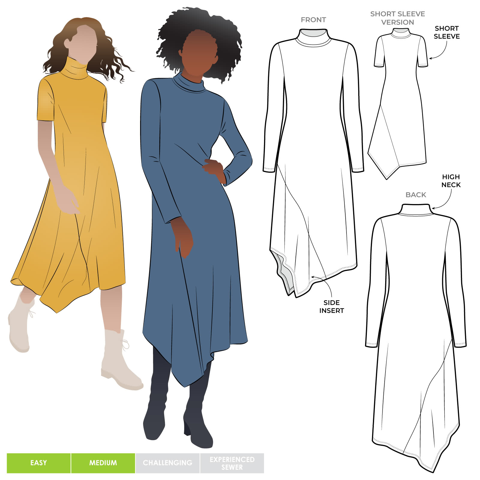 Camile Knit Dress Sewing Pattern – Casual Patterns – Style Arc