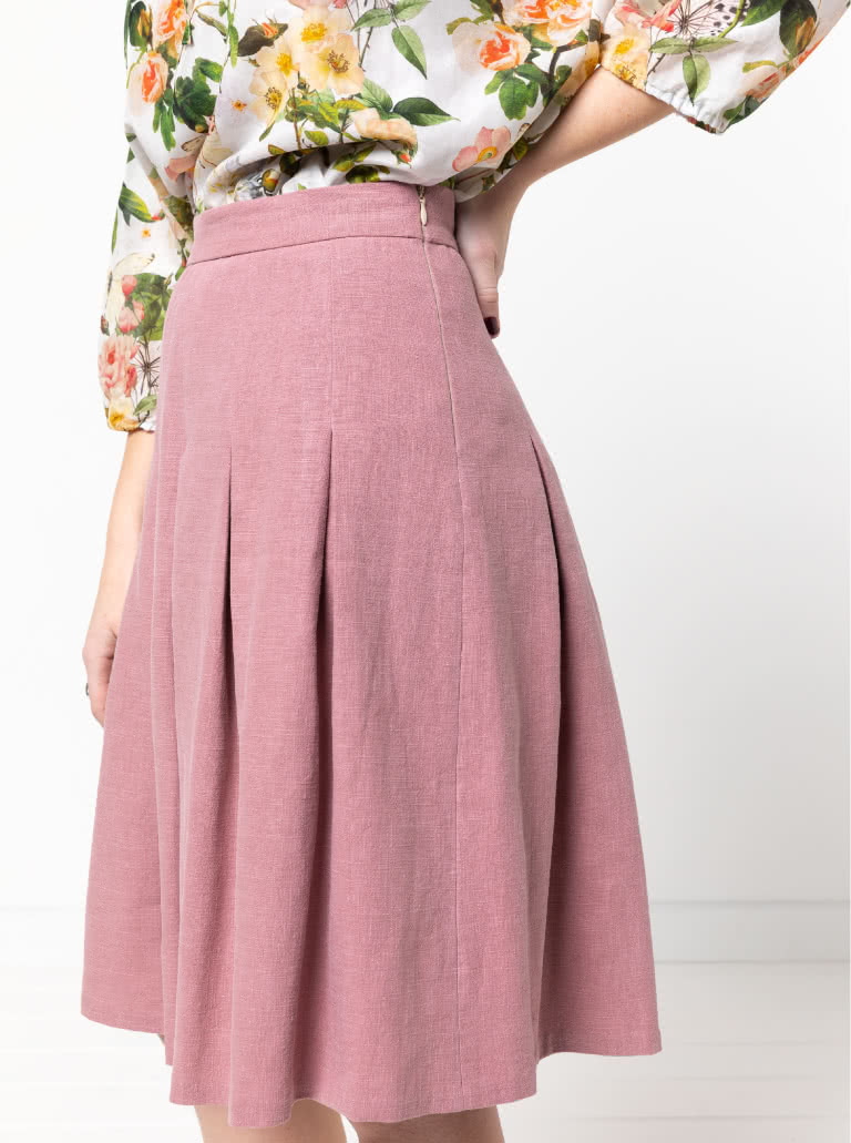 Candice Skirt Sewing Pattern By Style Arc - The inverted pleats make this a new skirt, great for any occasion