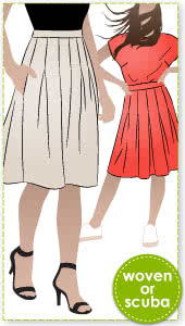 Candice Skirt Sewing Pattern By Style Arc - The inverted pleats make this a new skirt, great for any occasion