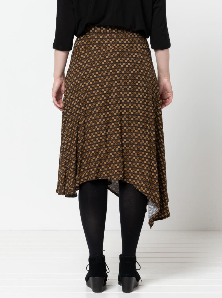 Canterbury Skirt By Style Arc - Feminine asymmetrical skirt featuring a waistband, angled yoke and side zip.