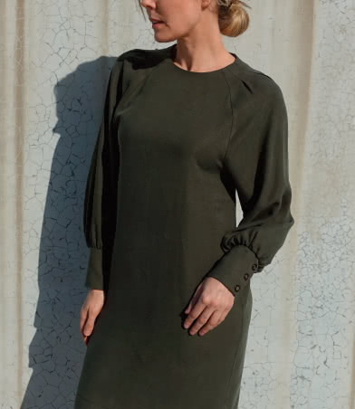 Catalina Designer Dress Sewing Pattern By Style Arc - Designer long blouson sleeve dress or top.