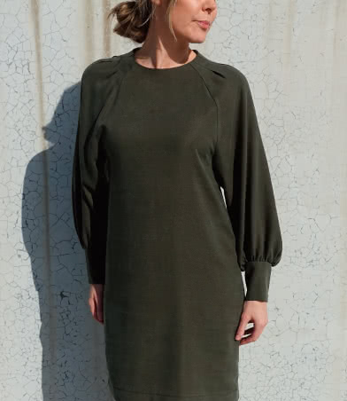 Catalina Designer Dress Sewing Pattern By Style Arc - Designer long blouson sleeve dress or top.