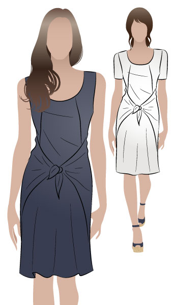 Celine Dress By Style Arc - Slip on dress with fashionable tie front