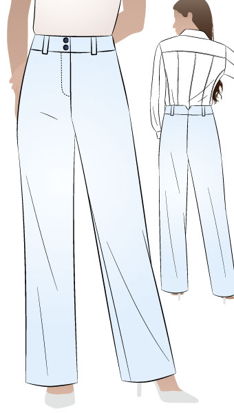 Chelsea Pant By Style Arc - Straight leg pant with wide waistband