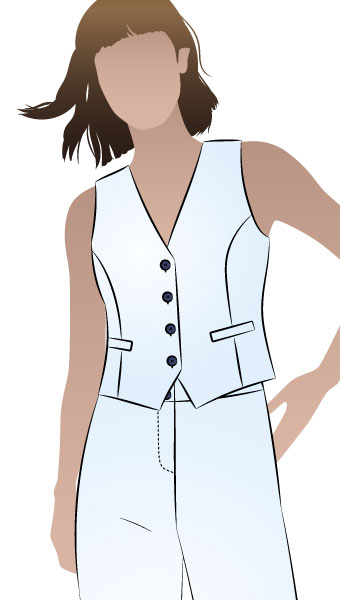 Chelsea Vest By Style Arc - Stylist vest with false pockets at front