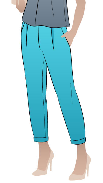 Christia Pant By Style Arc - Pleat front, crop pant featuring a wide waistband and cuffs