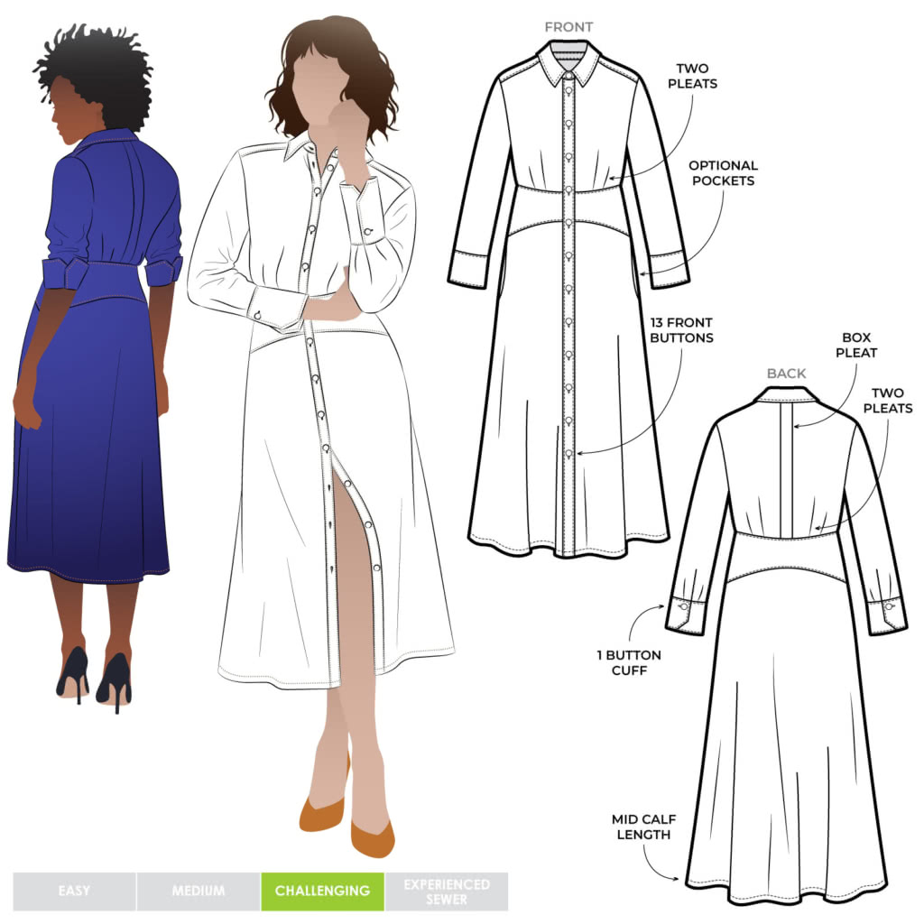 Christina Woven Dress Sewing Pattern – Casual Patterns – Style Arc