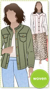 Cindy Jeans Jacket Sewing Pattern By Style Arc - Fabulous slightly fitted stretch jeans jacket