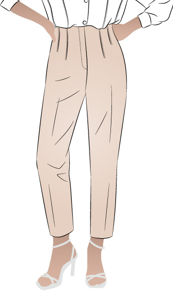 Claude Woven Pant By Style Arc - Slim line pant with a Hollywood waist and fly front