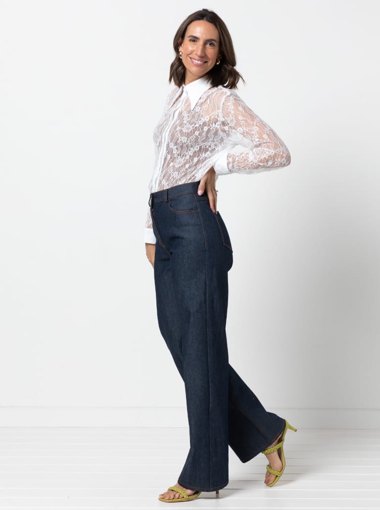 Clayton Woven Shirt Pack By Style Arc - Shirt with two body shape options - a "relaxed shape" shirt with a back yoke and optional collars, sleeves and pockets or a "classic fit" shirt with optional front and back yokes, sleeves, collars and pockets.