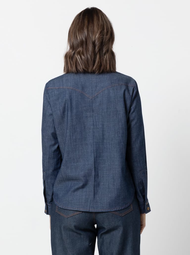 Clayton Woven Shirt Pack By Style Arc - Shirt with two body shape options - a "relaxed shape" shirt with a back yoke and optional collars, sleeves and pockets or a "classic fit" shirt with optional front and back yokes, sleeves, collars and pockets.