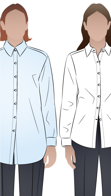Clayton Woven Shirt Pack By Style Arc - Shirt with two body shape options - a "relaxed shape" shirt with a back yoke and optional collars, sleeves and pockets or a "classic fit" shirt with optional front and back yokes, sleeves, collars and pockets.