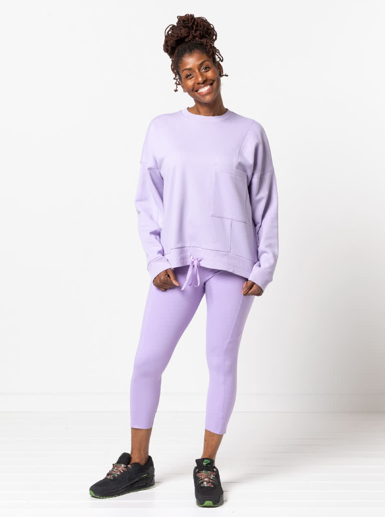 Columbus Knit Legging By Style Arc - Stretch legging with wide waistband and side pocket panelling.