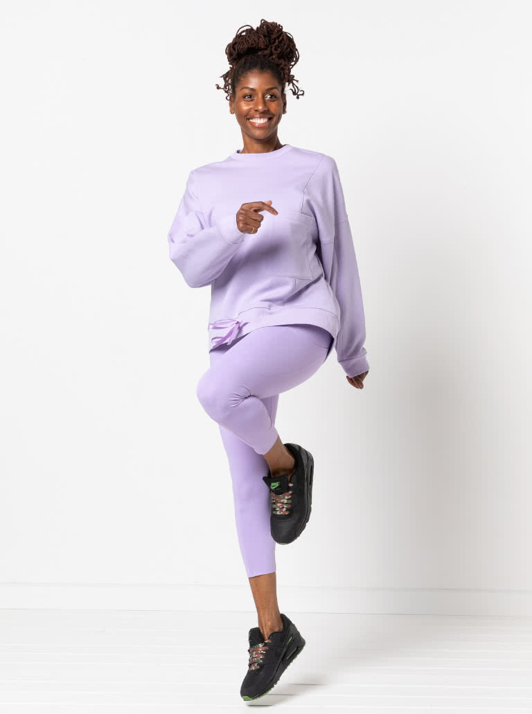 Columbus Knit Legging By Style Arc - Stretch legging with wide waistband and side pocket panelling.