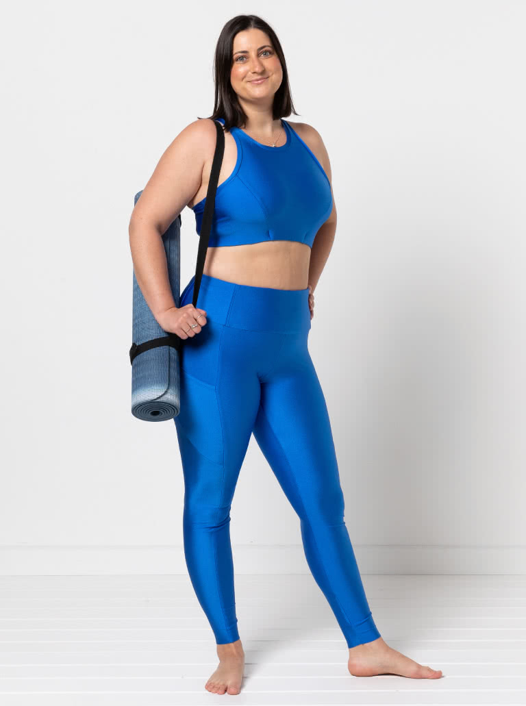 Columbus Knit Legging By Style Arc - Stretch legging with wide waistband and side pocket panelling.