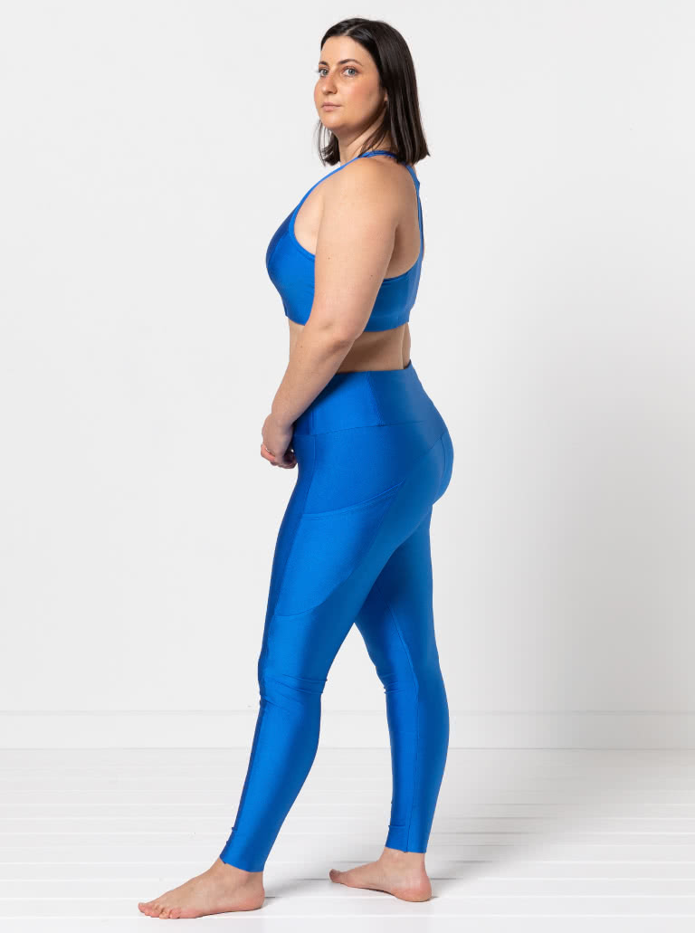 Columbus Knit Legging By Style Arc - Stretch legging with wide waistband and side pocket panelling.