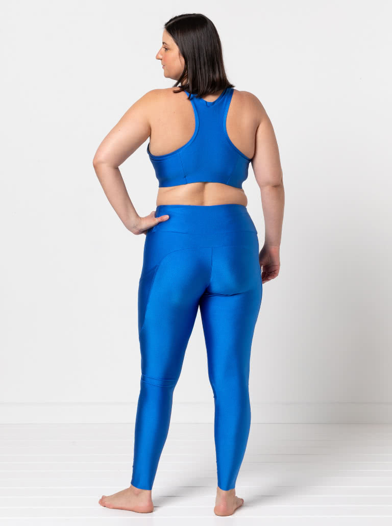 Columbus Knit Legging By Style Arc - Stretch legging with wide waistband and side pocket panelling.