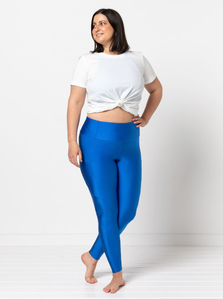 Columbus Knit Legging By Style Arc - Stretch legging with wide waistband and side pocket panelling.
