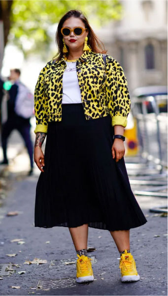 Comfort Chic Look By Style Arc - A comfy and chic trans seasonal look with denim jacket, t-shirt and bias cut skirt.