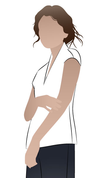 Como Knit Top By Style Arc - Fitted knit tee with extended shoulders and "V" neckline which hugs the back neck.