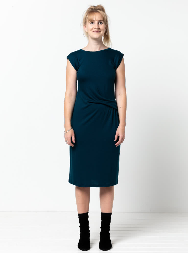 Corina Knit Dress By Style Arc - Pull on knit dress with a twist front