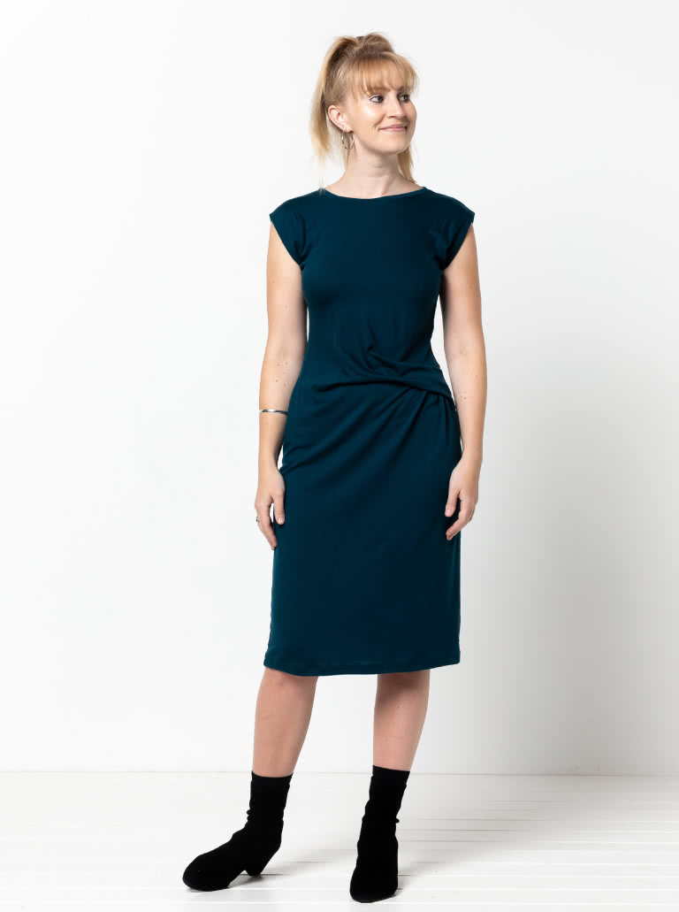 Corina Knit Dress By Style Arc - Pull on knit dress with a twist front