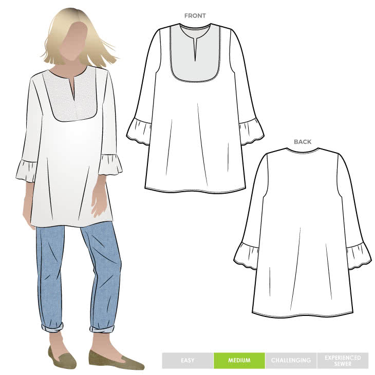 Culliver Woven Tunic Sewing Pattern – Casual Patterns – Style Arc