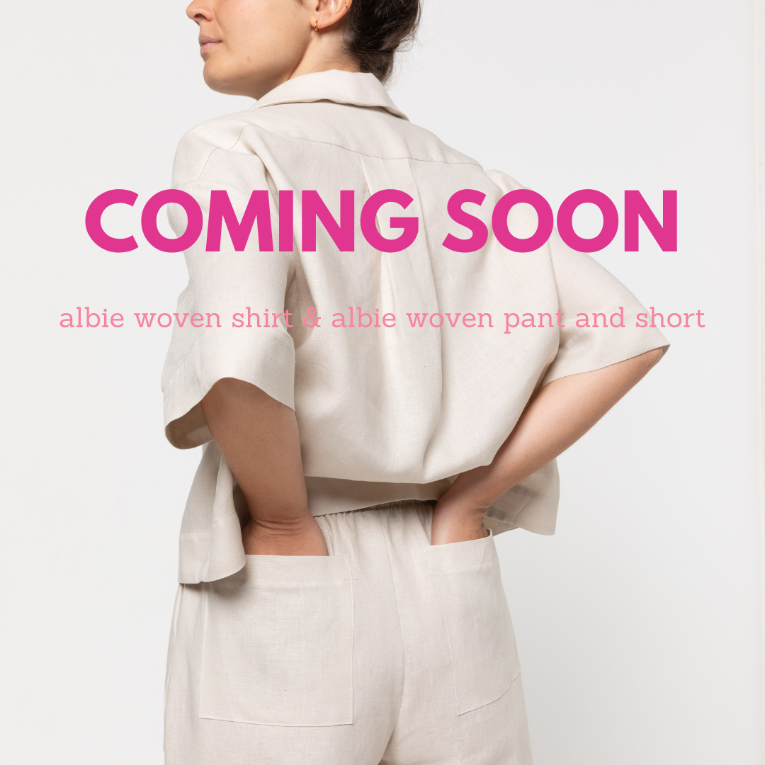 Sneak peek - Albie Woven Shirt & Albie Woven Pant and Short patterns