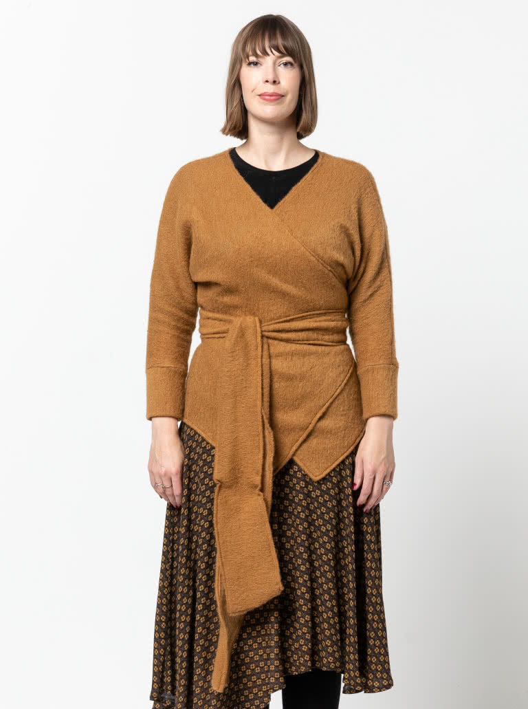 Dale Knit Top By Style Arc - Full wrap knit top with cuffed dolman sleeves.