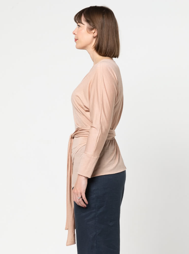 Dale Knit Top By Style Arc - Full wrap knit top with cuffed dolman sleeves.