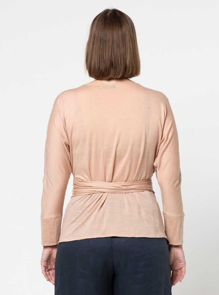 Dale Knit Top By Style Arc - Full wrap knit top with cuffed dolman sleeves.