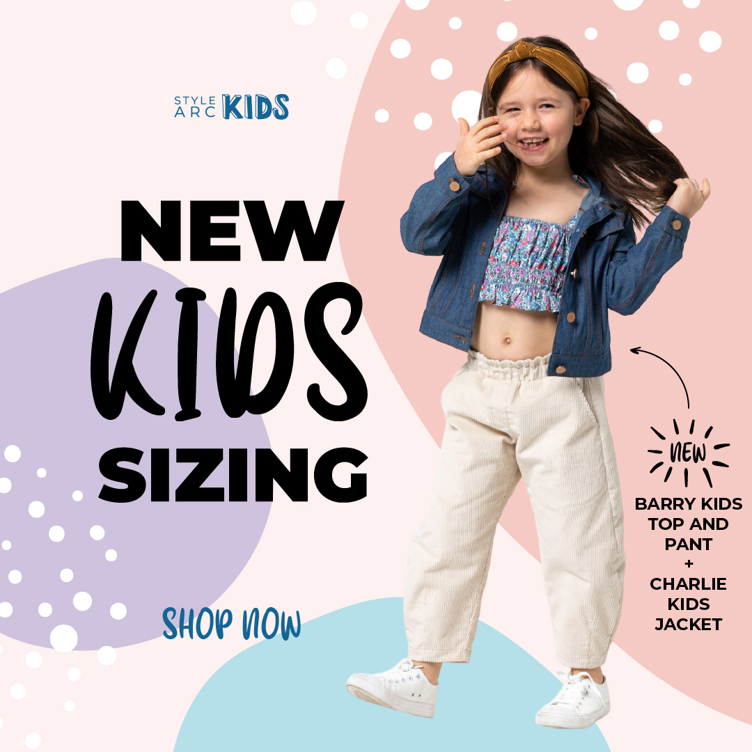 New Kids Sizing Now Available - Barry Kids Pant and Top pattern available in sizes 2-14 