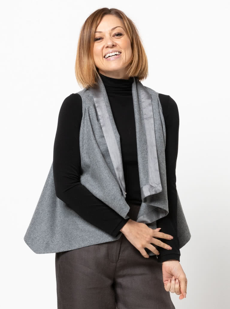 Debra Zebra Knit Top By Style Arc - Funnel neck skivvy featuring a slightly fitted body and long sleeves.