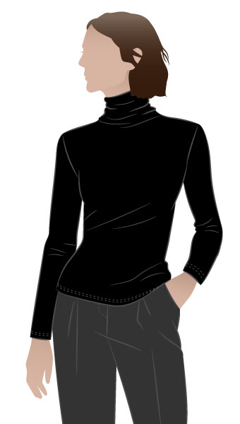 Debra Zebra Knit Top By Style Arc - Funnel neck skivvy featuring a slightly fitted body and long sleeves.
