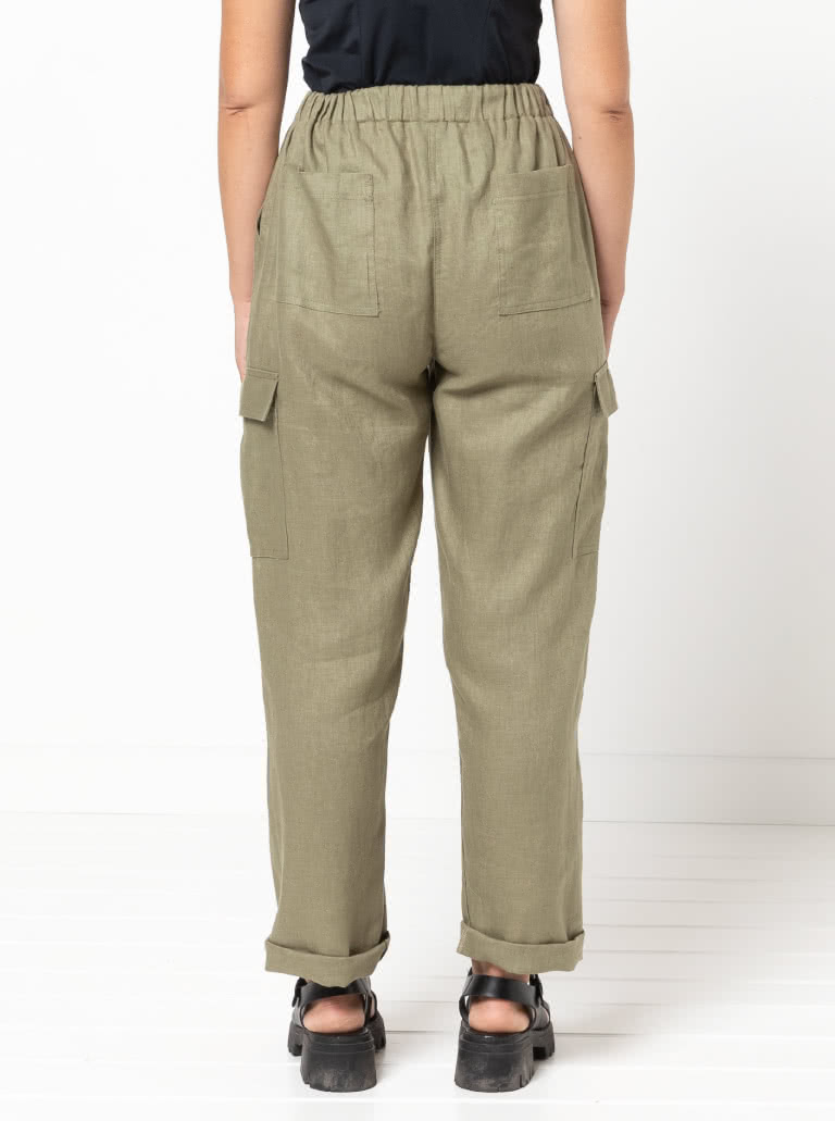 Delta Cargo Pant By Style Arc - Cargo style straight leg pant featuring an elastic waist with front, side seam and back pockets.