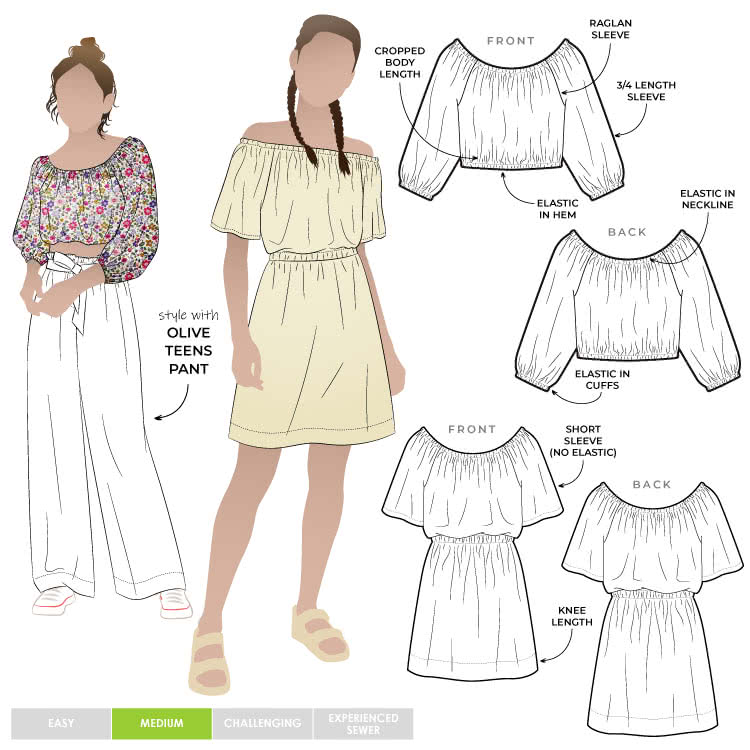 Delta Teens Top Dress Sewing Pattern Multi-Size PDF – PDF Casual Patterns –  Style Arc