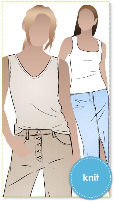 Diana Top By Style Arc - A versatile sleeveless top in stretch fabric with four different neckline options