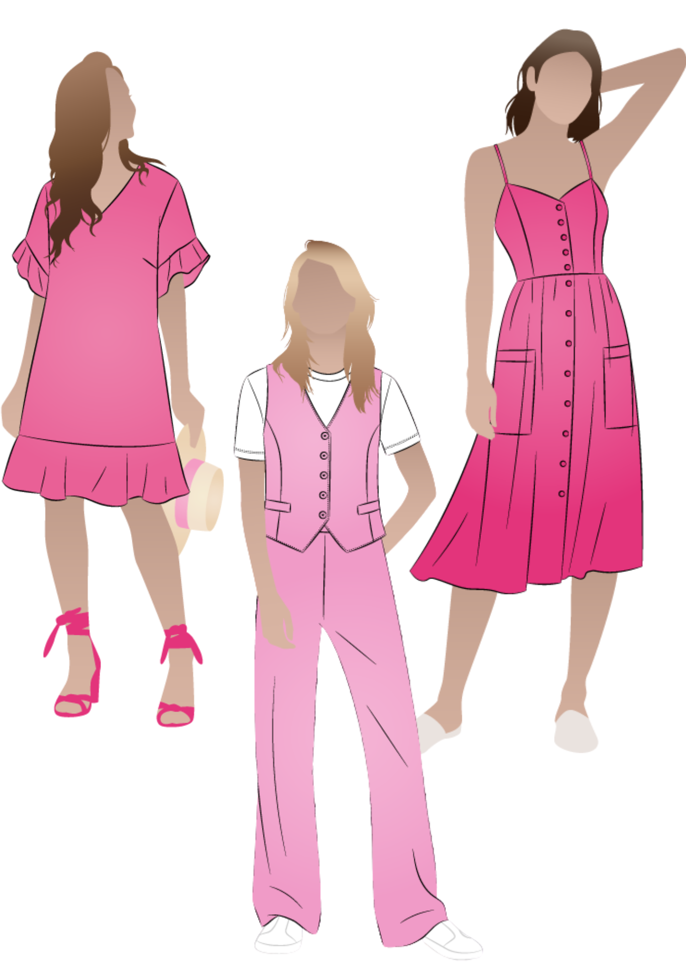 Barbie inspired looks - Pixie Dress, Joy Vest & Miranda Pant and Ariana Dress!