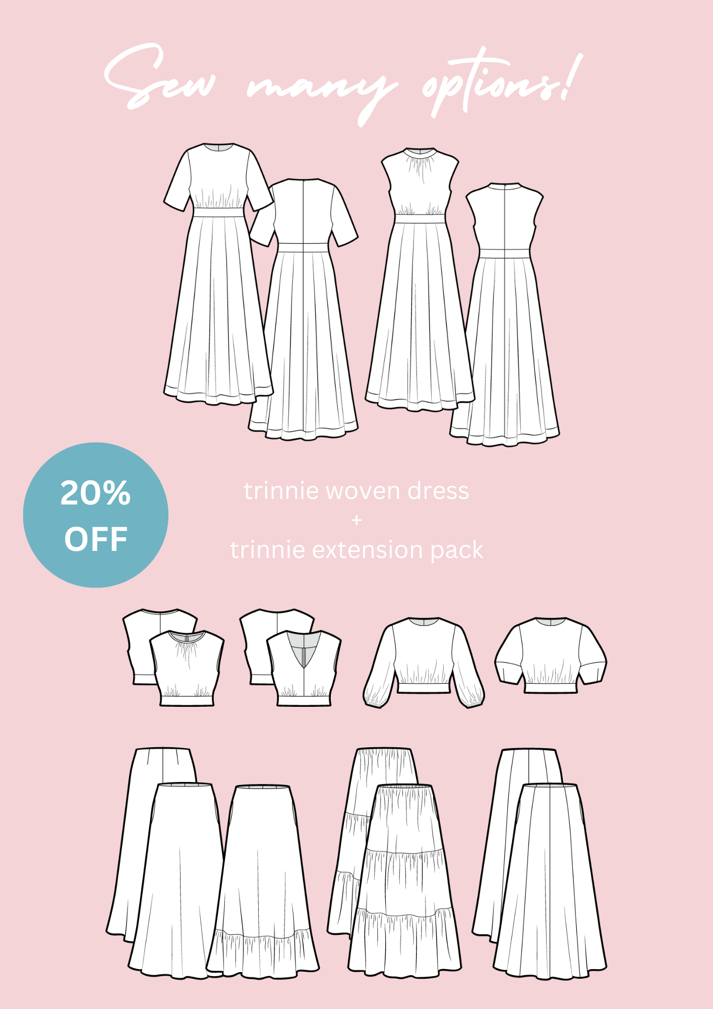 20% off Trinnie Woven Dress + Extension Pack pattern bundle