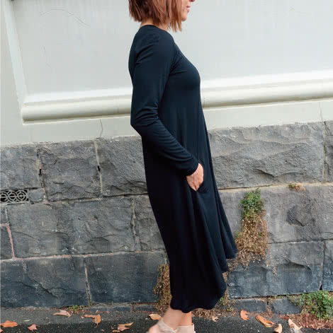 Eden Knit Dress Sewing Pattern By Style Arc - Swing dress for knit fabrics