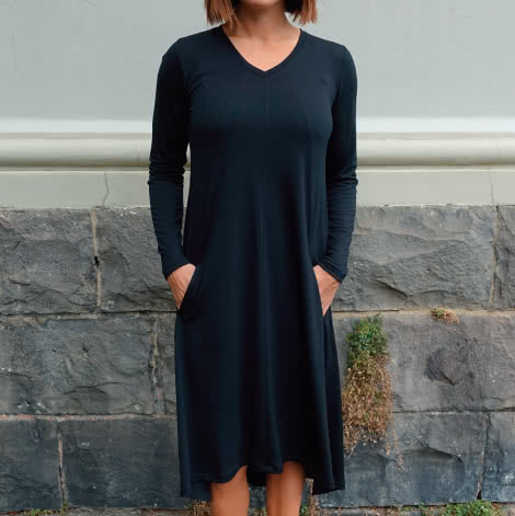 Eden Knit Dress Sewing Pattern By Style Arc - Swing dress for knit fabrics