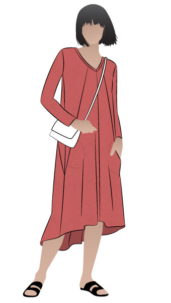 Eden Knit Dress By Style Arc - Swing dress for knit fabrics