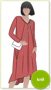 Eden Knit Dress Sewing Pattern By Style Arc - Swing dress for knit fabrics