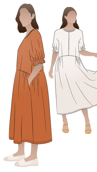 Eileen Dress By Style Arc - Woven or knit dress Sewing Tutorial Click here for a step by step tutorial for the Eileen Dress