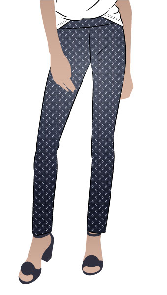 Elle Pant By Style Arc - Stylish slim line stretch woven pant elastic waist pant