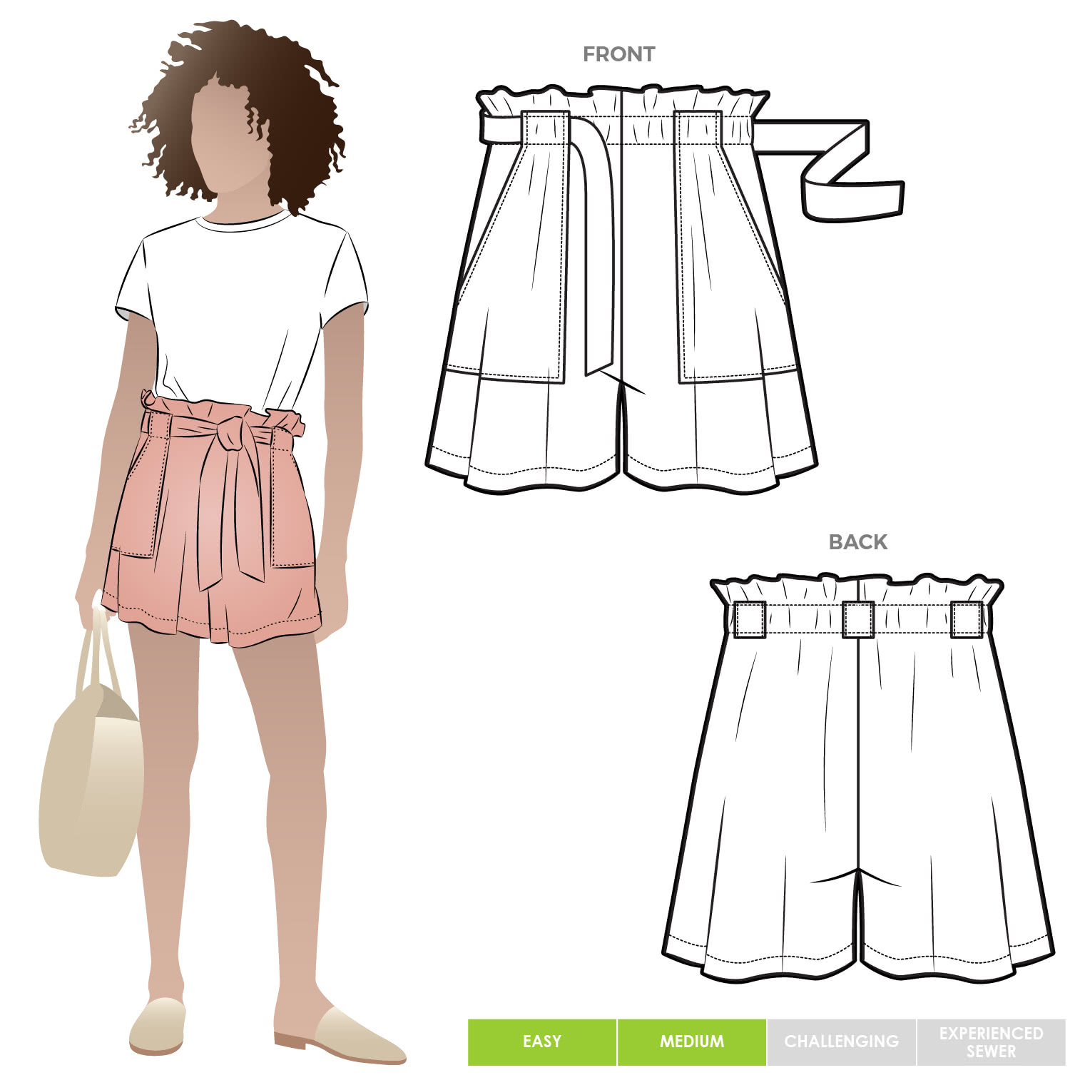 Ellen Woven Short Sewing Pattern Pants Shorts Sewing Patterns Style Arc