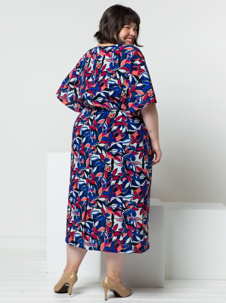 Elsbeth Woven Dress By Style Arc - Gathered front bodice and optional sleeves, with fitted panelled skirt.