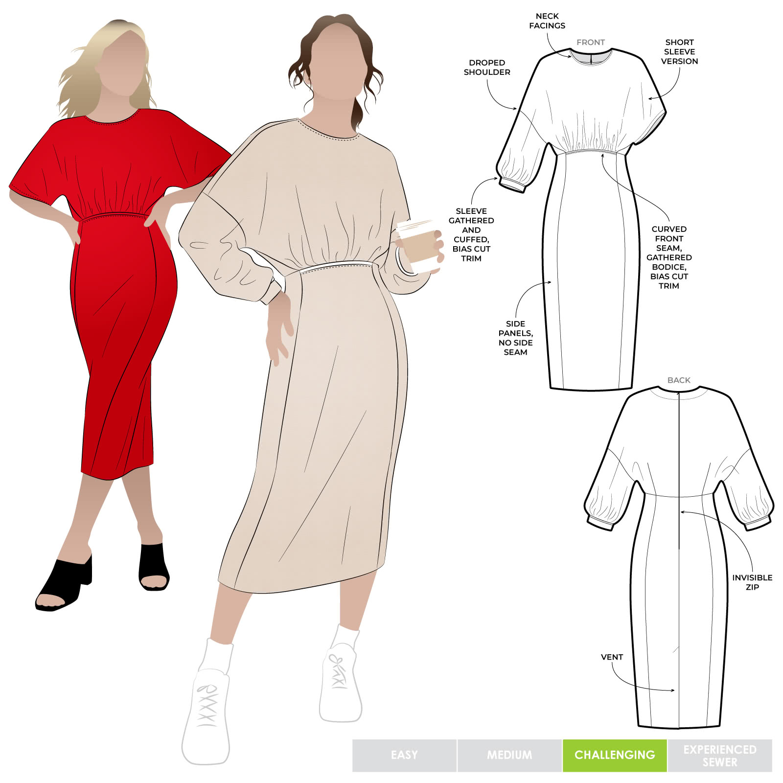 Elsbeth Woven Dress Sewing Pattern – Semi-formal Patterns – Style Arc